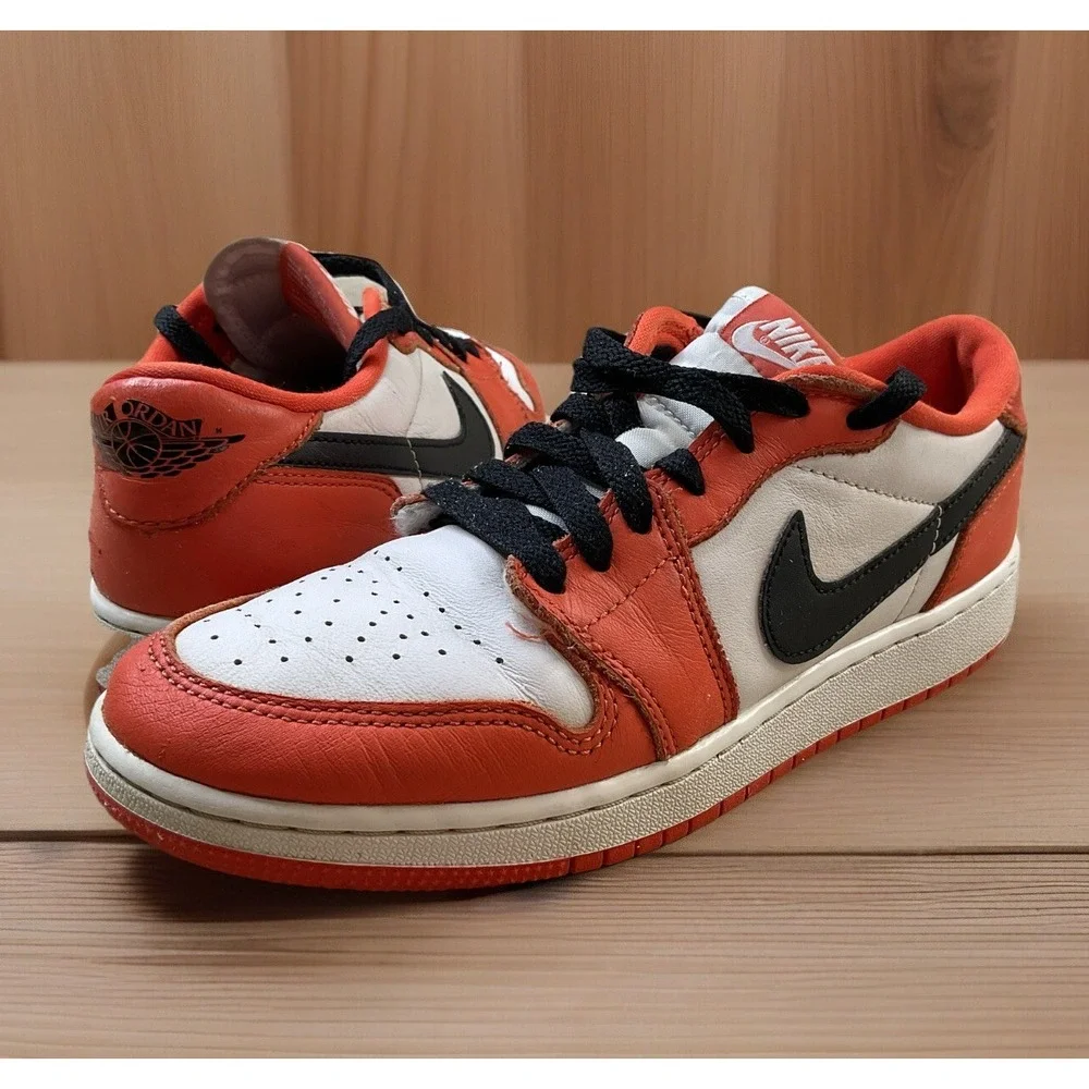 Nike Air Jordan 1 Low OG Size 7Y (GS) Starfish Orange White Black CZ0858-801
